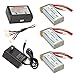 HOBBYTIGER Upgrade MJX X101 Lipo Battery 7.4V 1200mAh 30C (3 PCS) + AC Balance Charger +3in1 Charging Cable Quadcopter Parts