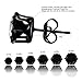 6 Pairs Stud Earrings Set, HOVEOX Brilliant Cut Round Clear Cubic Zirconia Inlaid Simulated Diamond Rhinestone Hypoallergenic Pierced Jewelry CZ Studs 0.1-0.3 inch for Unisex Teens (Black)