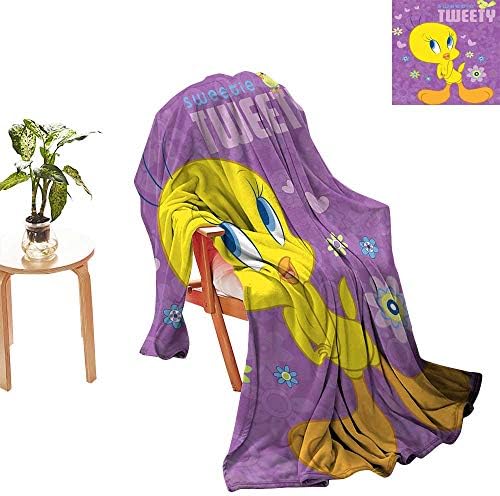 yloveme Outdoor Blanket Sweetie Tweety Bird Plush Raschel Twin Size Blanket 60x80 Warm Cozy Bed Couch