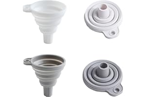 Hewslaty 2 Pack Silicone Collapsible Funnel Flexible,Foldable,Kitchen Funnel for Water Bottle Liquid/Powder Transfer Wide Mou