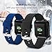 Fitbit Blaze Bands Large, JAKPAS 2PCS Silicone Replacement Bands with Black Frame for Fitbit Blaze Smart Fitness Watch (Black & Blue)