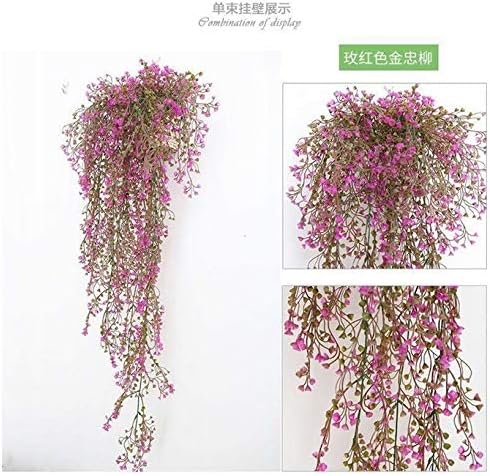 Di Grazia 3.6 Feet Artificial Fake Wisteria Vine Ratta Hanging Garland Silk Flowers Leaves Branches String Home Party Festival Decoration Decor (Purple)