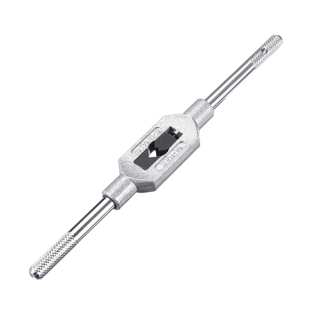 sourcing map Adjustable Tap Wrench Handle, for M1-M12 (Mertic) / 1/16" - 1/2"(UNC/UNF) Taps, Thread Tap Holder Reamer Hand Tapping Tool for Machinist Repair, Chrome Plated