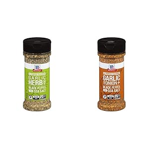 McCormick Garlic, Herb, Black Pepper & Sea Salt All Purpose Seasoning, 4.37 oz & McCormick Garlic, Onion, Black Pepper & Sea Salt All Purpose Seasoning, 4.25 oz