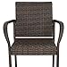 SUPER DEAL Upgraded Wicker Bar Stool Chairs Outdoor Backyard Rattan Chair w/Iron Frame, Armrest and Footrest (4)