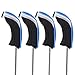 Hipiwe Golf Hybrid Club Head Covers Set 4pcs Club Irons Headcovers with Interchangeable No. Tag (Blue)