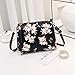 Floral Crossbody Bags for Women Tassel Purse Small Bag for Makeup Cosmetics Carry Portable Black