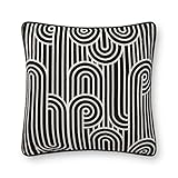Now House by Jonathan Adler Deco Jacquard Pillow, Black and White