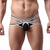 FEESHOW Men's Jock Strap Bikini Birefs X Cross Bulge Pouch Underwear