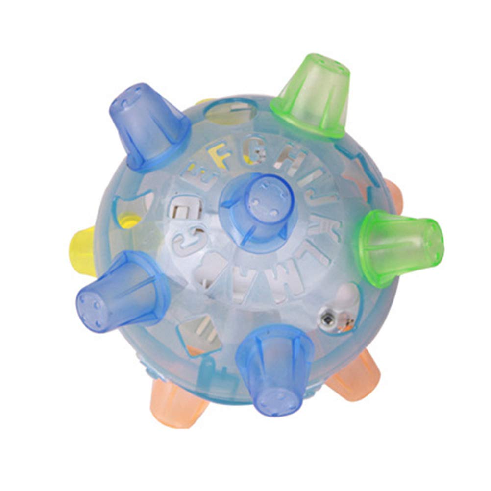 LED Jumping Ball Pet Toys, Music Bouncing Toy for Dogs Cats (a)