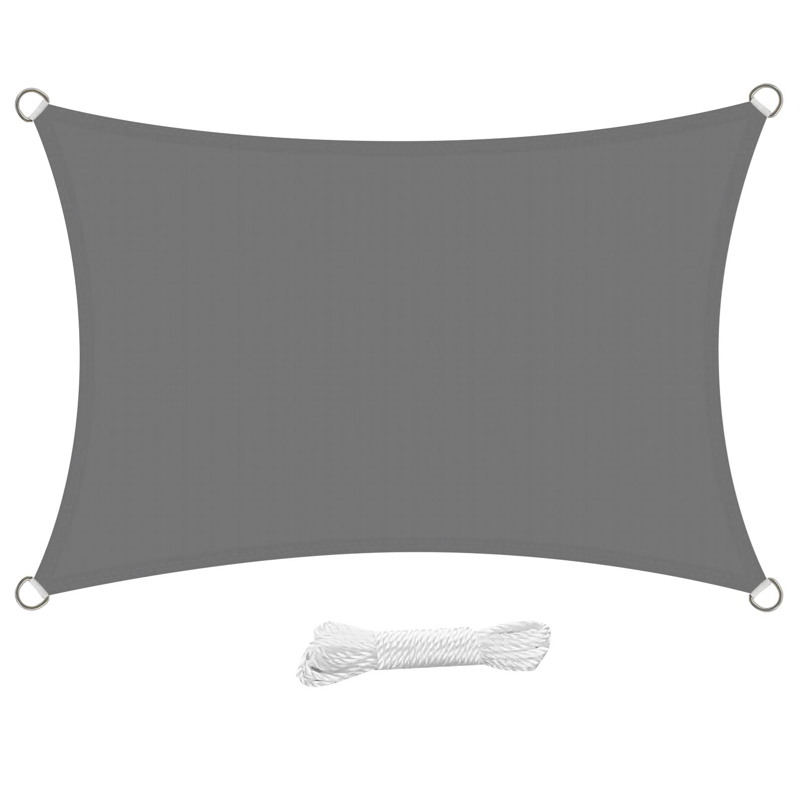 swift Sun Shade Sail 2m x 3m Waterproof Rectangle PES Polyester 98% UV Block 2x3 Meter Sunscreen Awning 3x2 Rectangular Canopy Sail Shades for Garden Outdoor Patio with Free Ropes, Grey