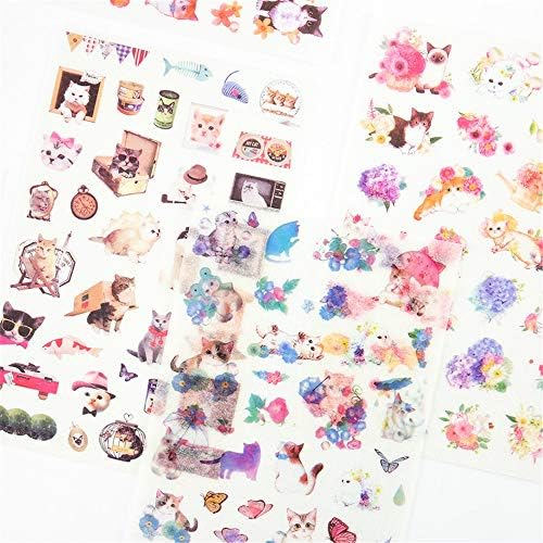 Kamizuki シール 猫 手帳シール カラフル スッテカー Diy 手作り 日記 ダイアリー カレンダー アルバム 家計簿 可愛い 蝶々 金魚 花 子猫 6枚セット B07hl24qb8 290円 大人気 New Arrival 最安値挑戦 年中無休 高品質 通販