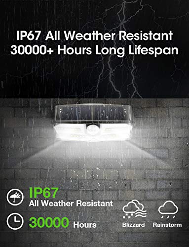 LITOM Premium 40 LED Solar Lights Outdoor, 3 Optional Modes Wireless Motion Sensor Light with 270° Wide Angle, IP67 Waterproof, Easy-to-Install Security Light for Front Door, Yard, Garage, Deck-4 Pack