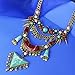 Miraculous Garden Womens Vintage Alloy Gold Long Boho Bohemian Necklace Ethnic Tribal Boho Necklace Geometry Red Turquoise Beads Statement Necklace Jewelry Sets for Women. (2)
