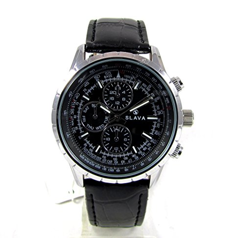 Russian Watch Slava 10171 Watch Mens Wrist Watches Palladium Plated Watch 3ATM