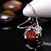 Tyjewelry 14k Gold Plated Crystal Heart Shape Pendant Necklaces for Women (Red,18