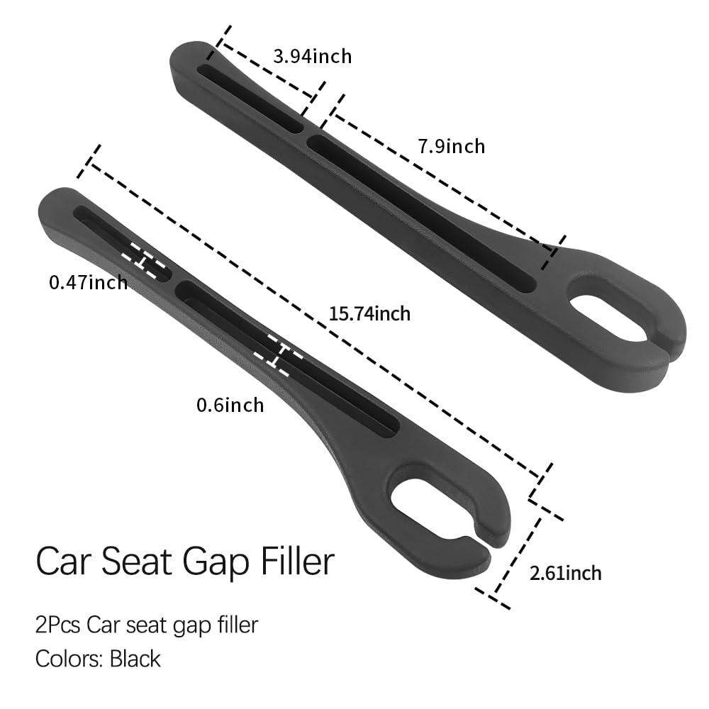 2PCS Car Seat Gap Filler Organizer with Phone Holder,[Upgrade Version] Car Seat Gap Organizer for Prevent Falling,Essential Car Accessories Car Side Seat Gap Filler (Black)
