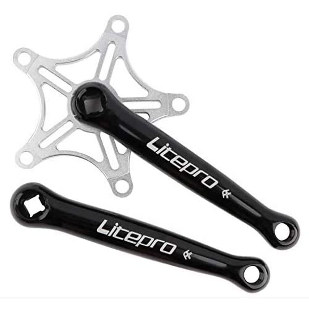 Crankarm Set For BROMPTON Crankset Lightweight in BLACK SILVER For Dahon Birdy Bikes