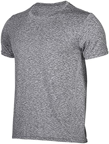 VANSYDICAL Men Running Shirts Summer Quick Dry Fitness Short Sleeve Shirts Soild Gym Training Compression Sports Tops