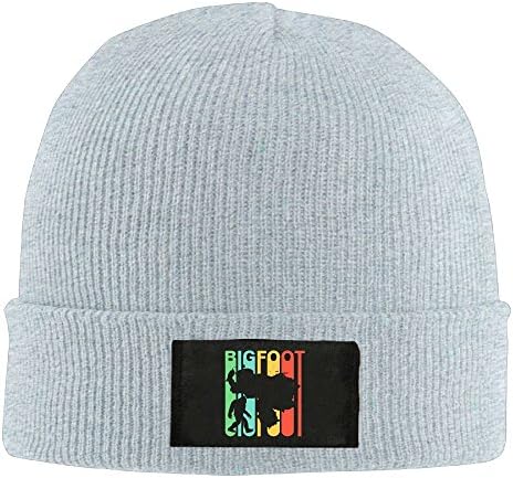 Vintage Style Bigfoot With Venezuela Map Unisex Knit Beanie Hat 100% Acrylic Daily Warm Soft Hats Ash