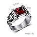 RAUL FANT Mens Cross Titanium Stainless Steel Rings With Stone