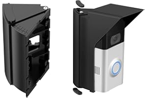 OLAIKE Waterproof Adjustable Angle Mount(30 to 60 degree) for Doorbell 2nd Gen 2020 Release&Doorbell 2/3/4, Doorbell Bracket Wedge/Corner Kit, With Anti-glare Cover/Rain Shield/Cable slot,Black