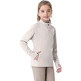 beroy Girls Fleece Long Sleeve Shirts Half Zip Equestrain Shirt Thermal Kids Horse Riding Shirts Thumbhole Pockets