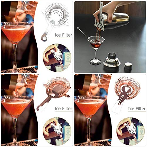 Meka-supplies - Stainless Steel Ice Filter Colander Cocktail Shaker Mixed Drink Strainer