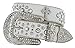 Women Rhinestone Belt Fashion Western Cowgirl Bling Studded Design Cross Concho Leather Belt 1-1/2