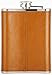 TOULIFLY 8 Oz. Hip Flask, Stainless Steel with Engraved Brown Leather Wrap And Funnel
