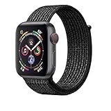 AdMaster Compatible for Apple Watch Band 42mm 44mm, Soft Nylon Sport Loop Replacement Wristband Compatible iWatch Apple Watch Series 4/3/2/1 Black White