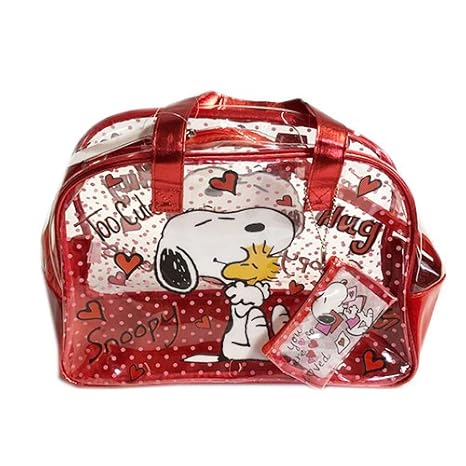 Amazon Co Jp スヌーピー プールバッグ ビニールボストンバッグ