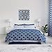 Bedsure Queen Comforter Set 7 Pieces - Navy Blue Quatrefoil Comforters Queen Size, Lightweight Bedding Sets for All Season, Bed in a Bag with Comforters, Sheets, Pillowcases & Shams
