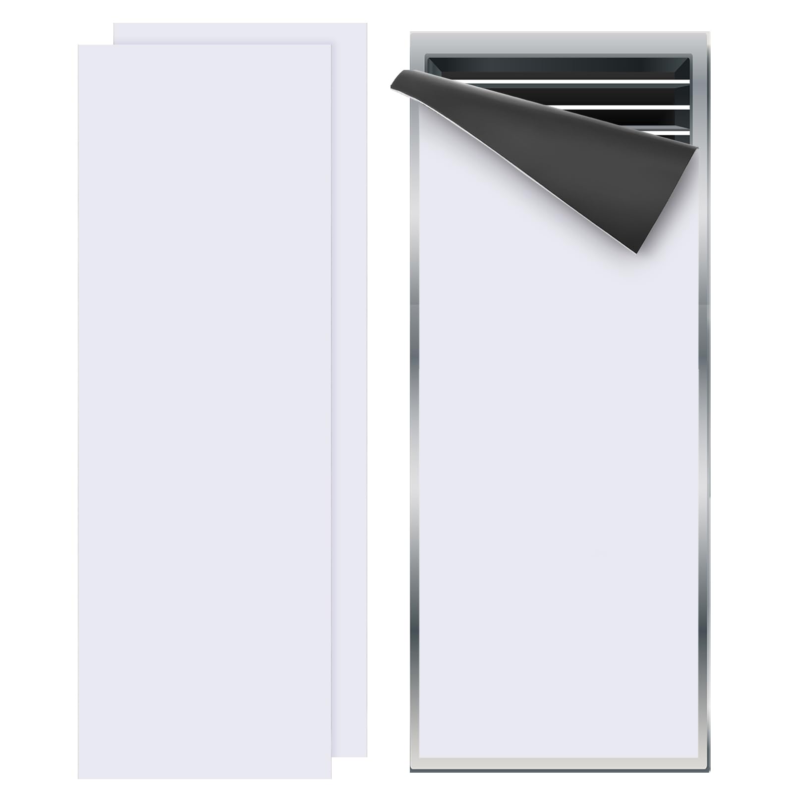 PATIKIL 16"x5.5" Magnetic Vent Cover, 2 Pack Floor Wall Air Registers Cover High Strength Magnetic Vent Blocker for Home RV HVAC Fireplace Furnace, White