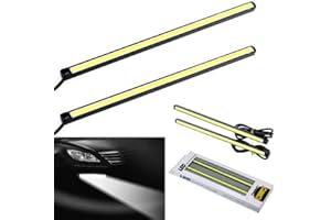 ICBEAMER Universal Daytime Running Light (DRL) High Power Bright LED COB 17CM x 1.5CM 20W Fog Light Strip Super White