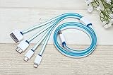 Charging Cable 4 in 1 cable Multifunctional Universal USB Charger Cable for Iphone, Ipad , Samsung Galaxy, HTC, Power Bank and External Battery Portable Charger 100cm