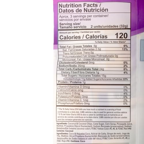 DULZURA BORINCANA TREATS – GRATED COCONUT INFUSED WITH PINEAPPLE FLAVORS – 3.4 OZ (PACK OF 1)