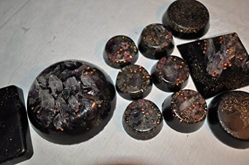 11 piece hand made custom orgone emf protection set home system orgone healing crystal based anti EMF energy devices for travel home or office decoration holiday or wedding gifts for her or him