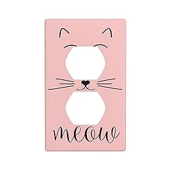 Moslion Pink Cat Face Wall Plates Switch Covers