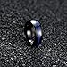 REVEMCN 8mm Black Stainless Steel Thin Line Polished Finish Wedding Band Ring for Men Women, 4 Color (Blue, 10)