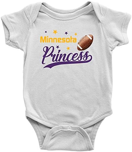 Minnesota Princess Football and Stars Baby Girl Bodysuit Romper Jumpsuit Creeper One Piece Outfit
