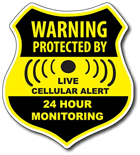 (5 Pack) Combination Pack of 24 Hour Monitoring - This Vehicle Protected by GPS Tracking Warning Signs - Decal Self Adhesive Sticker Vinyl Decal â€” UV resistent & Waterproof inks