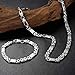 WESTMIAJW 8mm Mens Stainless Steel Bracelet Necklace Sets Silver Curb Chain Jewelry,24