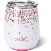 Swig Life 14oz Stemless Wine Cup, Insulated Wine Tumbler with Lid, Stainless Steel Wine Glass, Reusable Insulated Travel Tumb