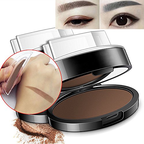 Hisight Brow Eyebrow Stamp - Enhancer Straight United Eyebrow Powder Natural Perfect Eyebrows shapein 3 Seconds (Dark Brown)