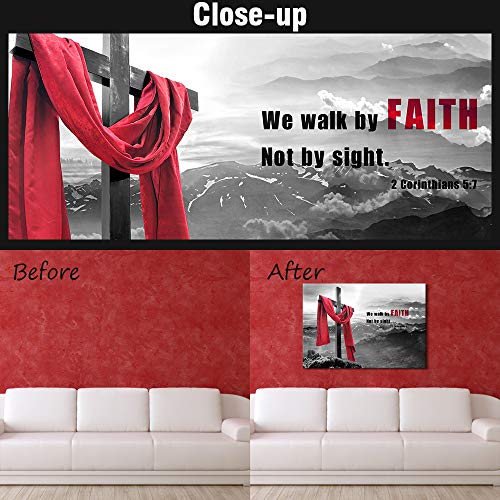 Visual-Art-Decor-Modern-Wall-Art-Wood-Cross-We-Walk-by-Faith-Not-by-Sight-Bible-Verse-Inspirational-Picture-Canvas-Prints-Poster-Decoration-Home-Office-Artwork-24x36