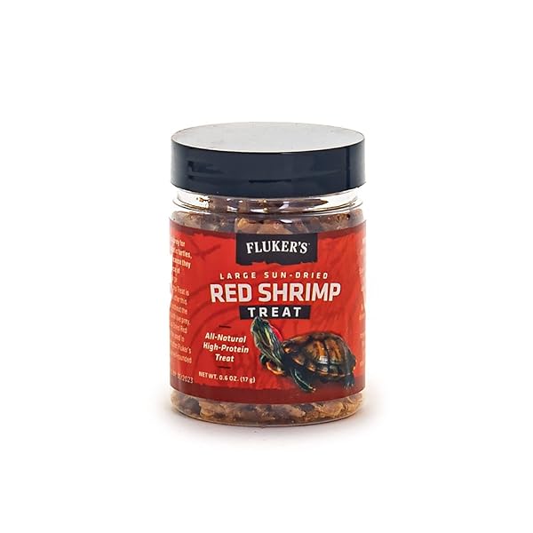 FLUKER’S ALL NATURAL LARGE SUN-DRIED RED SHRIMP, HIGH PROTEIN TREATS, AQUATIC TURTLE FOOD, GREAT FOR AQUATIC FROGS, TEGUS, MONITORS, AND TROPICAL FISH, 0.6 OZ