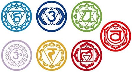 Bamsod Chakras Stickers Health Meditation Yoga Meditation Aum Om Symbol Art Wall Decals Home Decoration Set of 7 Pieces