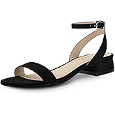 Ankis Black Nude White Gold Women Sandals Comfortable Walking Strappy Open Toe Sandals for Women Dressy Summer 1 Inch Low Block Heel Flat Adjustable Ankle Strap Shoes