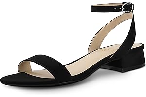 Ankis Black Nude White Red Women Sandals Comfortable Walking Strappy Open Toe Sandals for Women Dressy Summer 1 Inch Low block Heel Flat Adjustable Ankle Strap Wide Available Shoes 2025